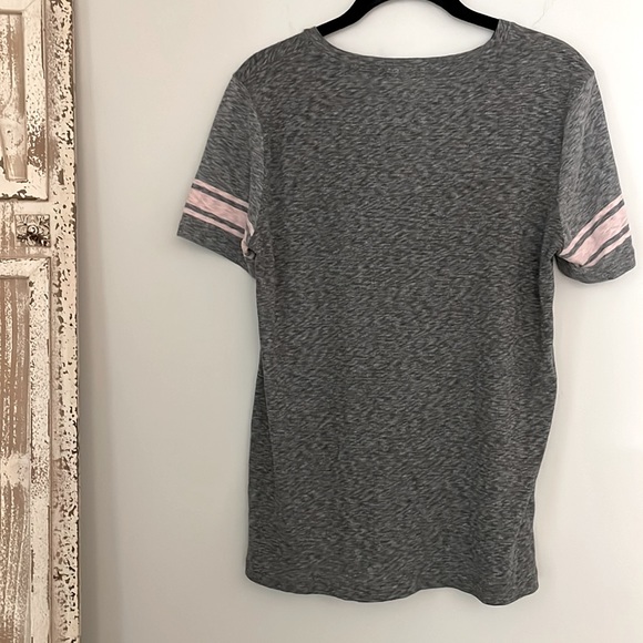 J CREW GRAY STRIPE SLEEVE TEE - Picture 3 of 5